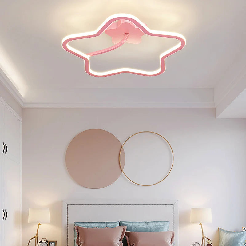 Nordic Modern Personality Led Ceiling Light, Children's Room, Dining Room, Study, Girls Bedroom Pink Decorative Ceiling Light - vue 1 sur 15