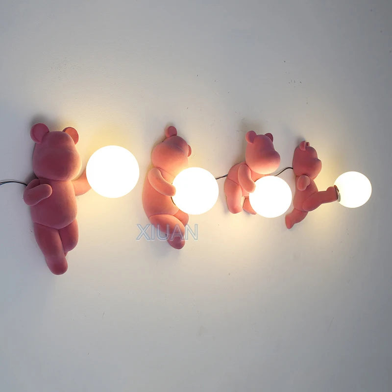 applique murale ours en résine et verre pour enfant - vue 4 sur 18