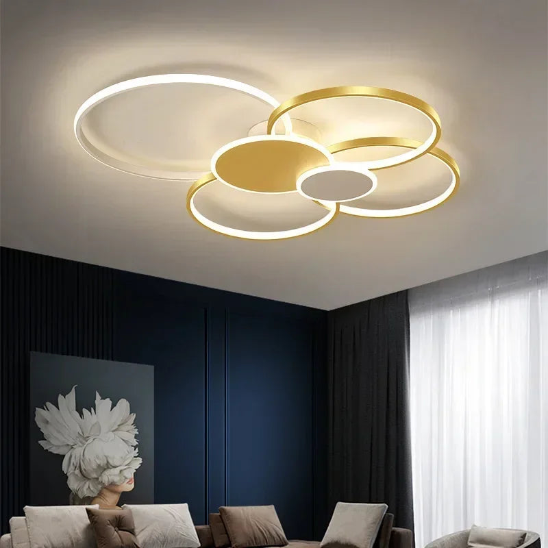plafonnier Anneau moderne LED Simple variateur intelligent pour chambre à manger salon Hall éclairage intérieur - vue 4 sur 14