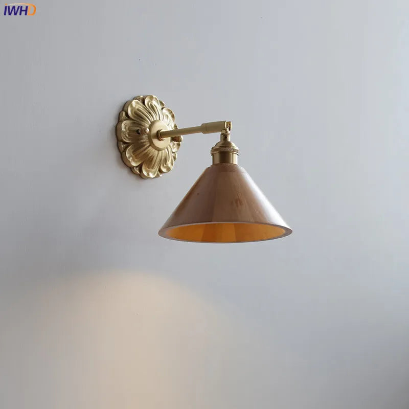 applique murale led iwhd en bois de noyer décorative nordique - vue 5 sur 23