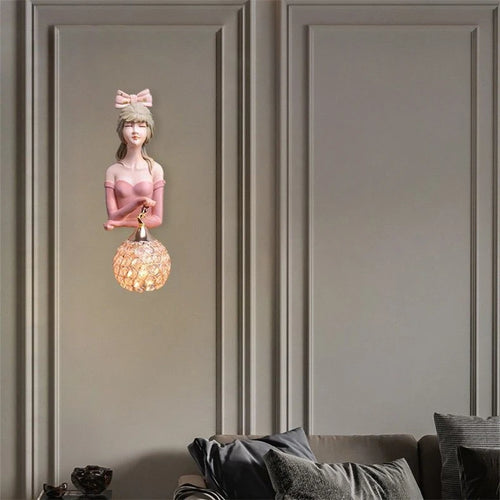 applique murale led moderne en résine pour belle fille - vue 5 sur 7