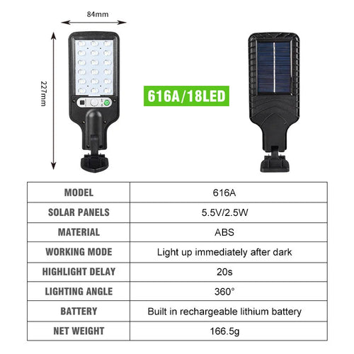 lampadaire solaire extérieur avec télécommande et détection humaine - vue 12 sur 19