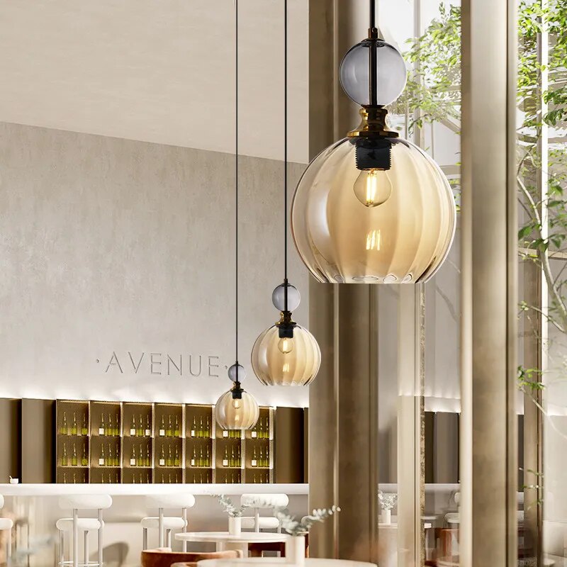 suspension bonbon verre luminaire déco maison - vue 3 sur 14