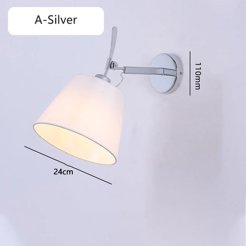 applique murale industrielle nordique pliable avec bras long pivotant - vue 12 sur 11