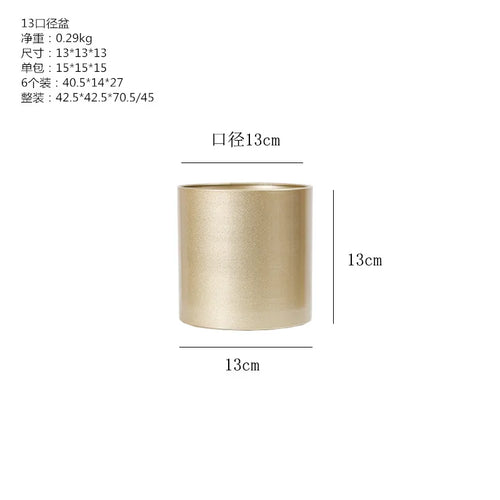 pot de fleurs cylindrique créatif en métal pour décoration intérieure - vue 11 sur 12