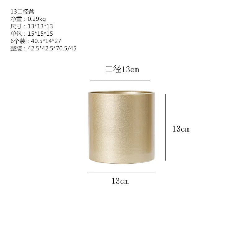 pot de fleurs cylindrique créatif en métal pour décoration intérieure - vue 11 sur 12
