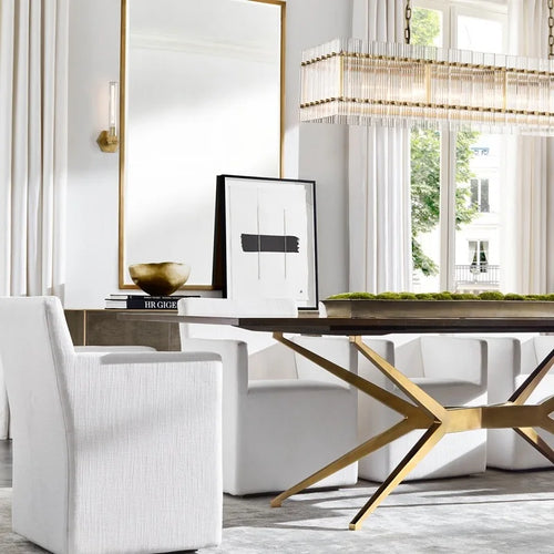 lustre rectangulaire en cristal pour éclairage de luxe - vue 6 sur 8