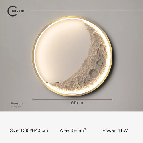 applique murale lune à led avec intensité variable décorative - vue 12 sur 15
