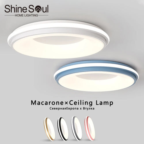 plafonnier led circulaire moderne nordique macaron éclairage maison - vue 2 sur 11