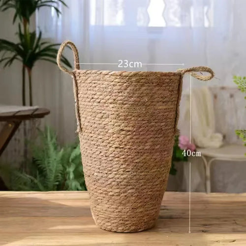 panier en osier naturel pour jardin rangement et décoration - vue 8 sur 9