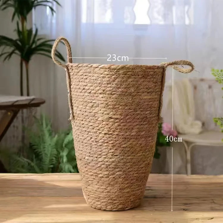 panier en osier naturel pour jardin rangement et décoration - vue 7 sur 9