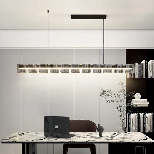 suspension moderne en acier inoxydable avec éclairage led élégant - vue 3 sur 9