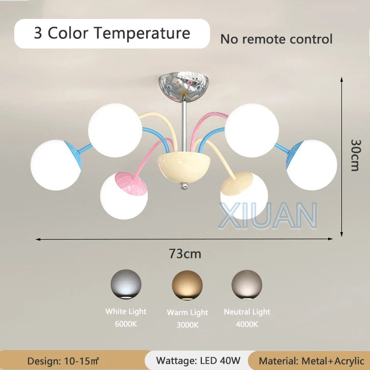 lustre bulle coloré moderne pour intérieur suspendu - vue 8 sur 8