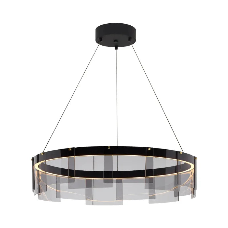 lustre design led en verre stratos pour intérieur - vue 1 sur 7