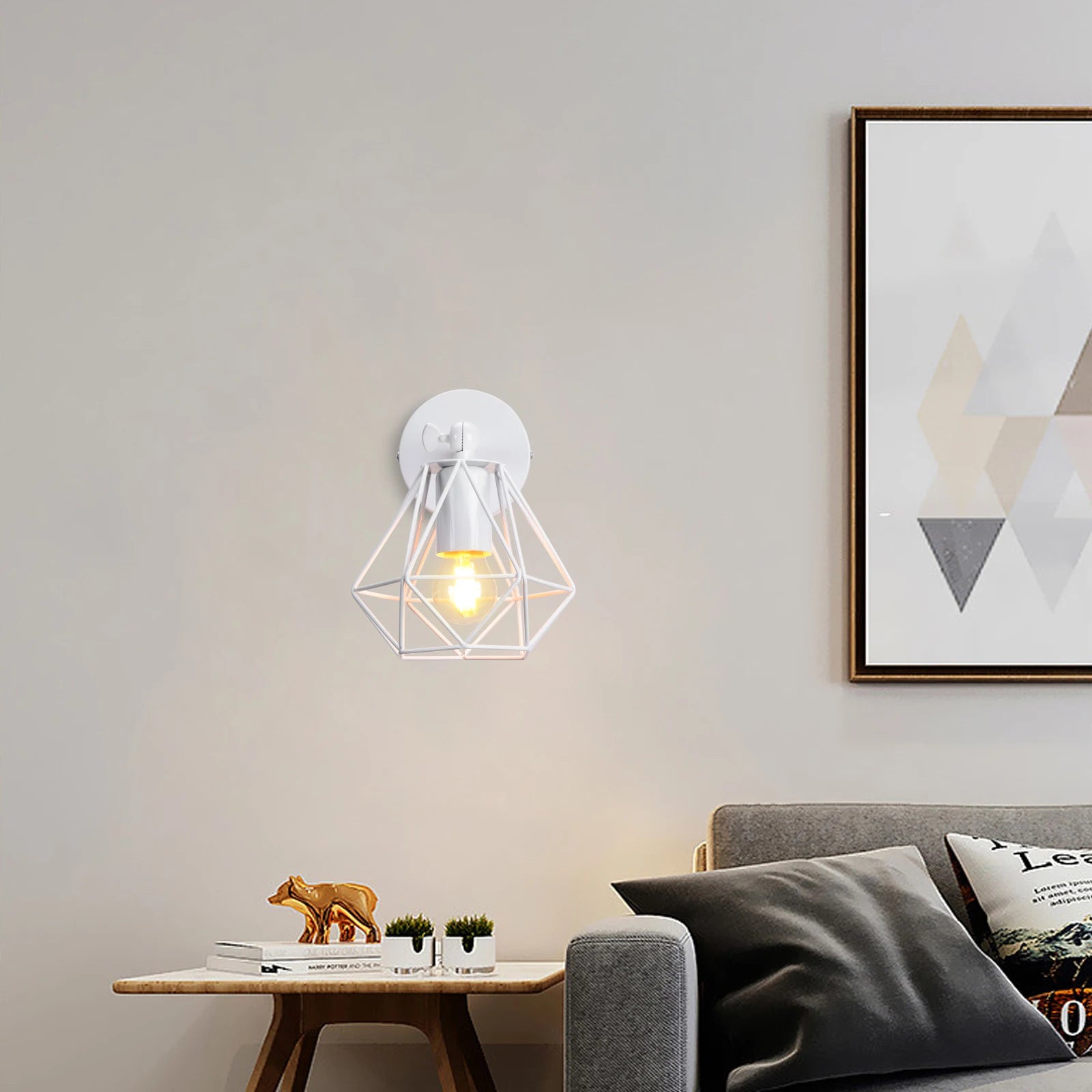 applique murale vintage cage loft industriel led éclairage intérieur - vue 5 sur 10