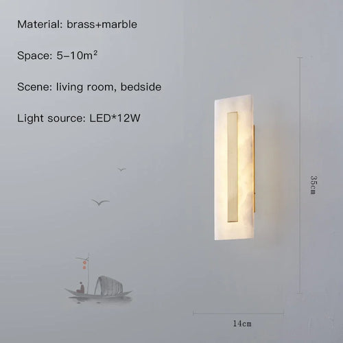 applique murale en marbre éclairage led décoratif pour intérieur moderne