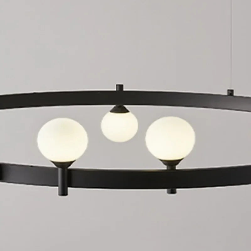 lustre moderne réglable en verre pour décoration artistique - vue 5 sur 10