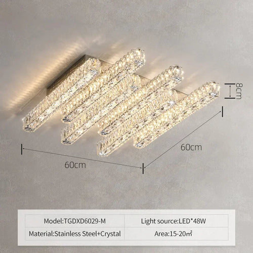 lustre led moderne en cristal avec intensité variable pour la maison - vue 12 sur 13