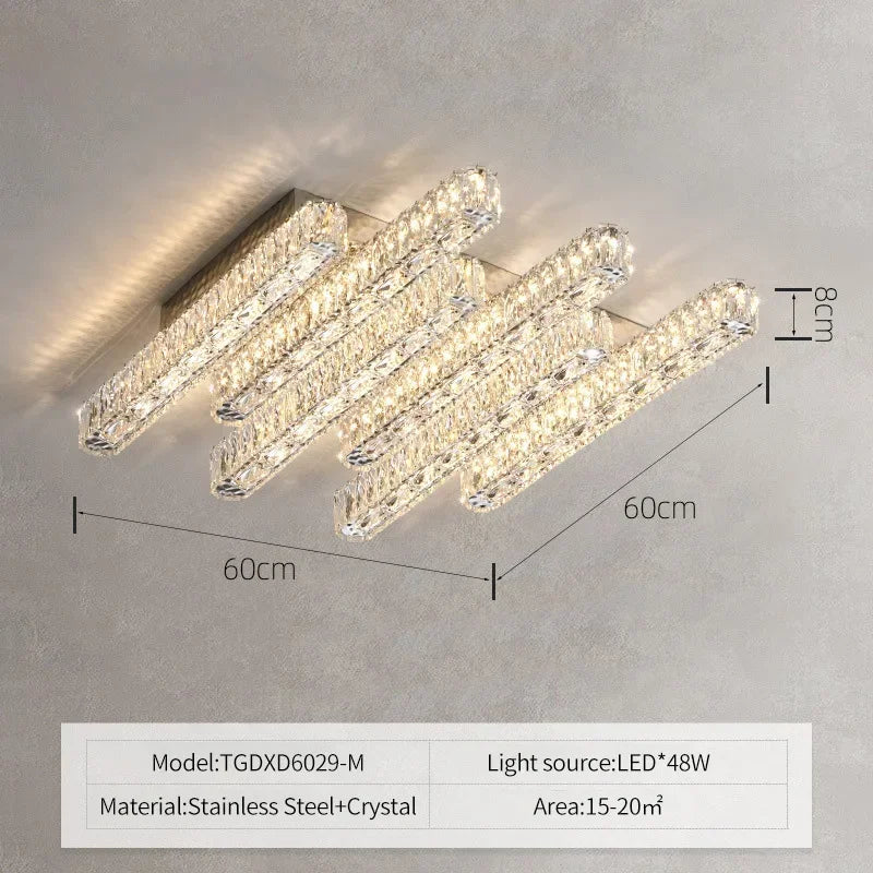 lustre led moderne en cristal avec intensité variable pour la maison - vue 11 sur 13