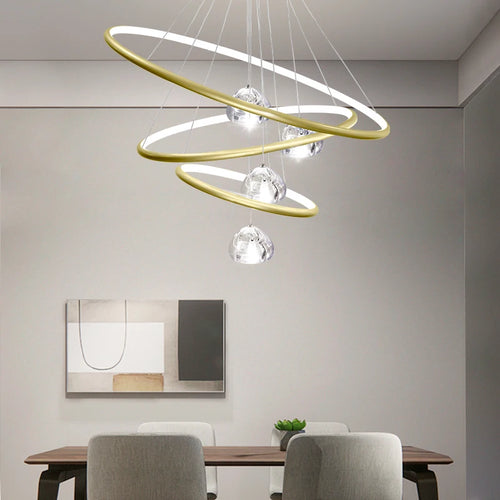 lustre moderne en cristal avec éclairage à led - vue 3 sur 15