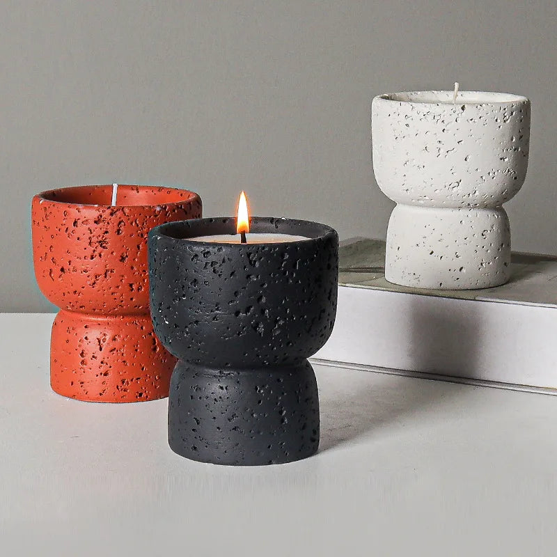 bougie parfumée en ciment style européen pour décoration artisanale - vue 5 sur 10
