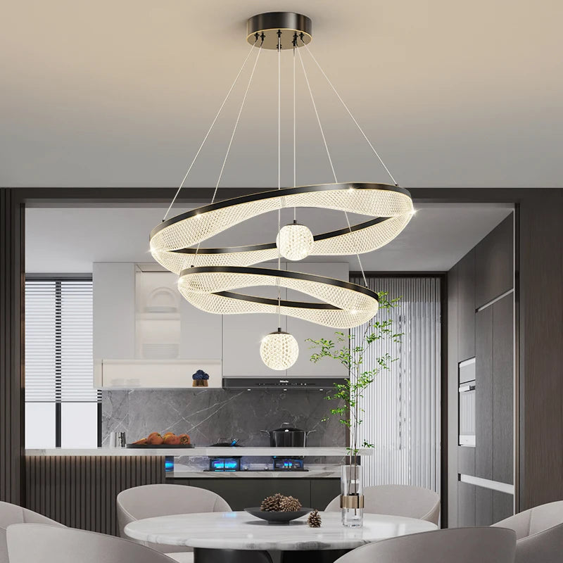 suspension moderne à led pour éclairage intérieur élégant - vue 6 sur 22
