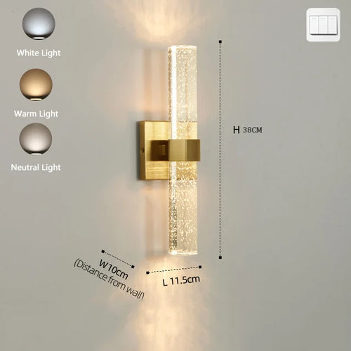 Luxury Bubble Crystal Wall Lamps Up And Dwon Modern Bedside Wall Light for Living Room Aisle Hotel Entarnce Lighting AC110V 220V