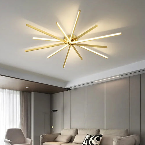 plafonnier led moderne en cuivre pour décoration artistique - vue 2 sur 18