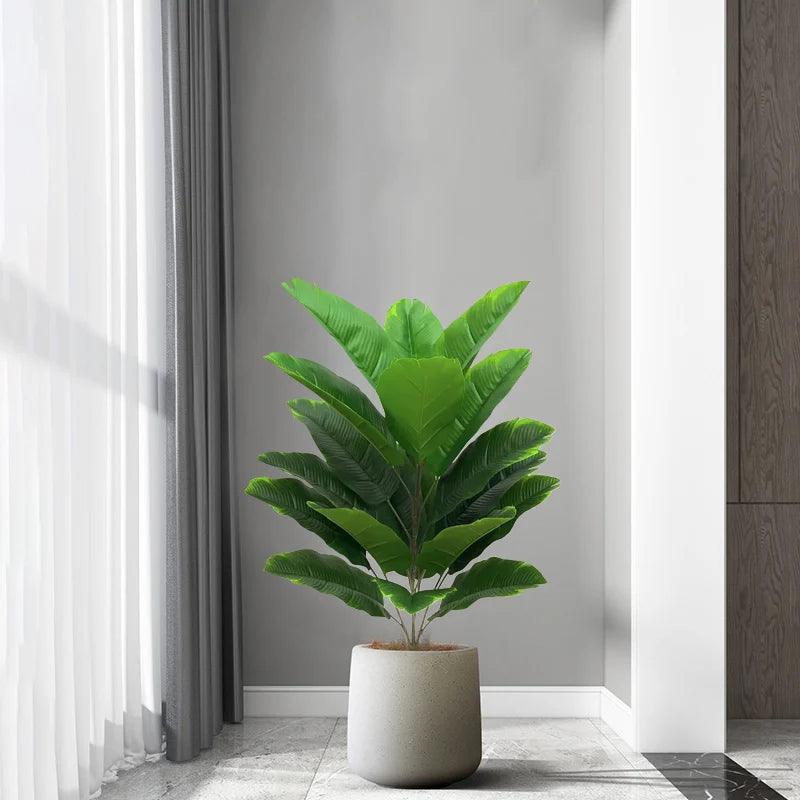 faux palmier en plastique feuilles cycas pour décoration intérieure jardin - vue 8 sur 8