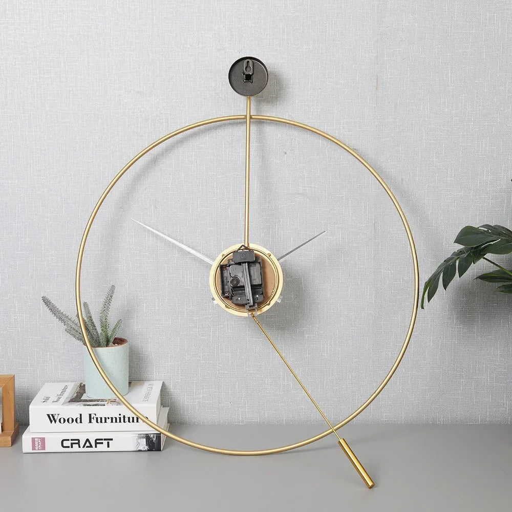 horloge murale créative en fer design moderne et élégant - vue 3 sur 8
