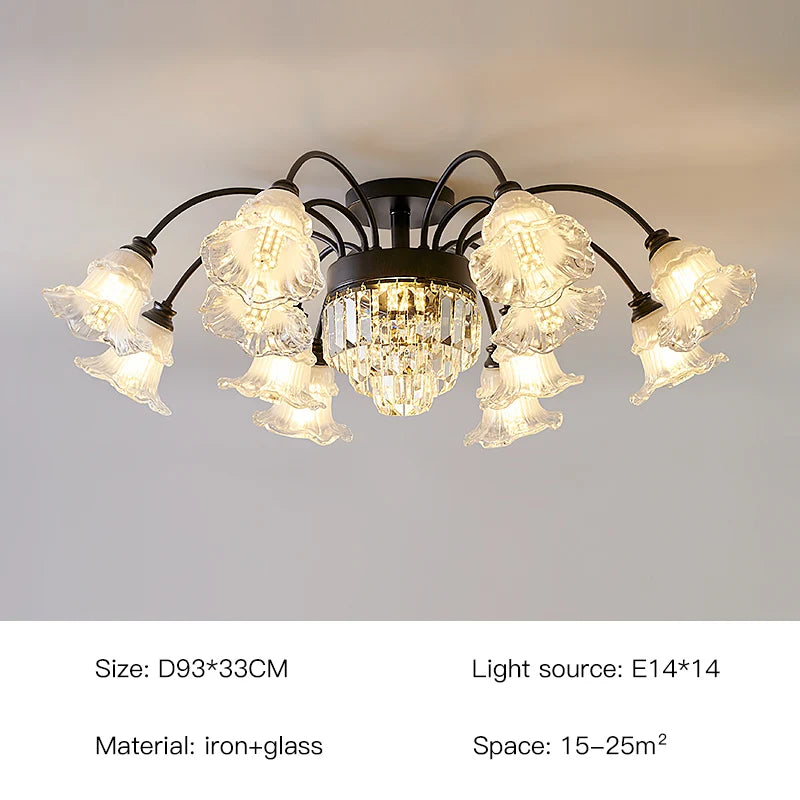 lustre rétro en cristal pour décoration intérieure élégante - vue 18 sur 18