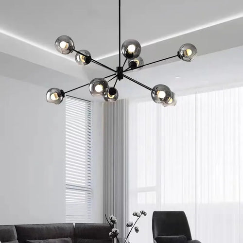 lustre rétro en verre pour décoration intérieure moderne - vue 2 sur 5