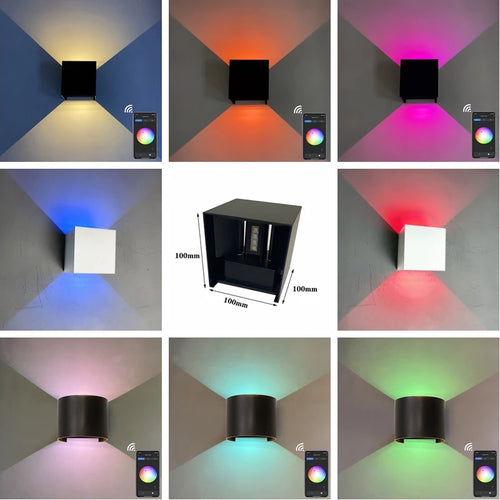 applique murale extérieure intelligente avec lumière rgb et cct - vue 6 sur 10