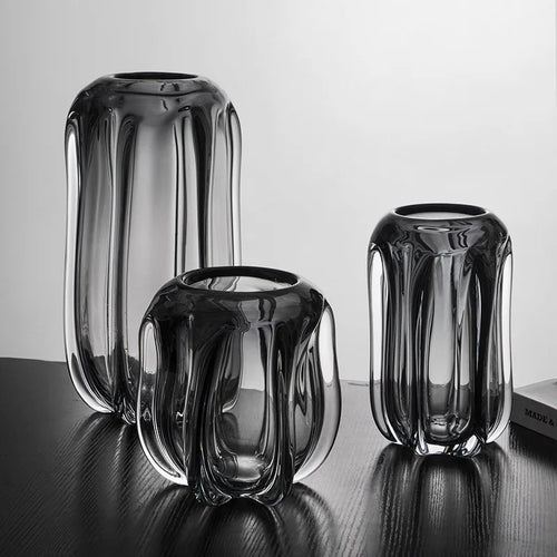 vase en verre épais pour terrarium et décoration florale - vue 2 sur 9