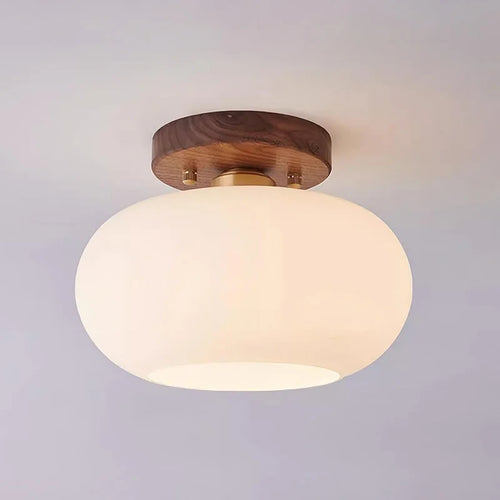 Walnut Wood ceiling light, Wabi-sabi Modern style, Aisle lighting for Bedroom, Living, Corridor, Aisle balcony, Entrance Hall - vue 6 sur 7