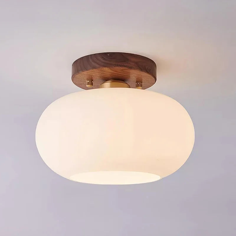 Walnut Wood ceiling light, Wabi-sabi Modern style, Aisle lighting for Bedroom, Living, Corridor, Aisle balcony, Entrance Hall - vue 5 sur 7