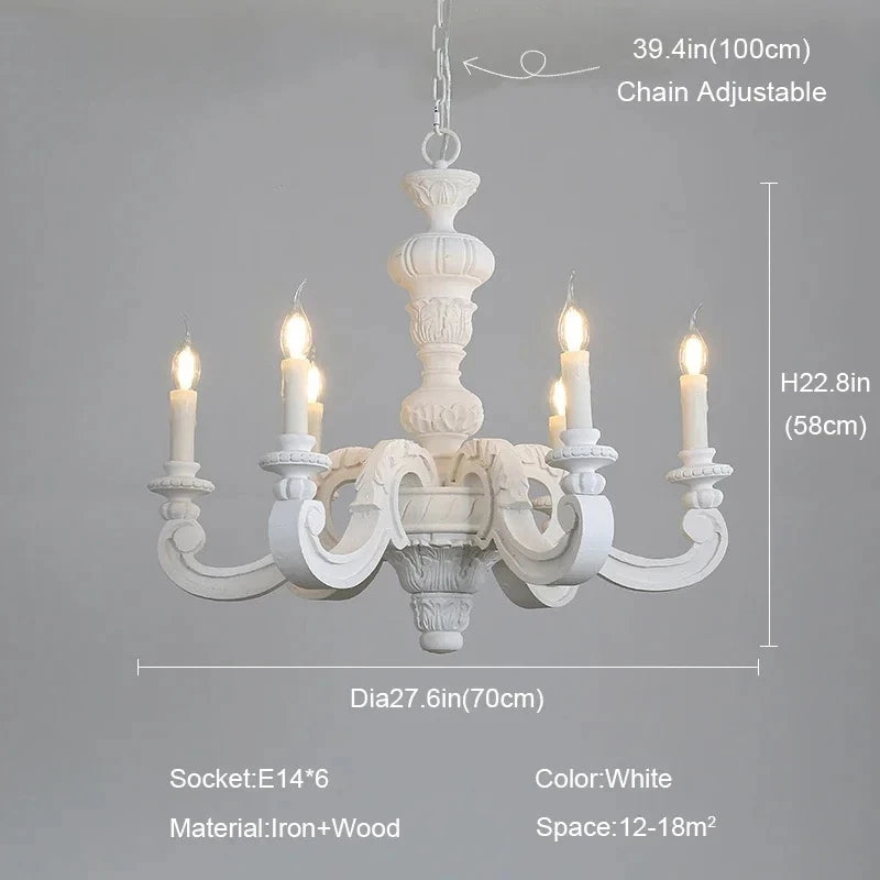 lustre en bois sculpté et verre de murano rétro élégant - vue 10 sur 12