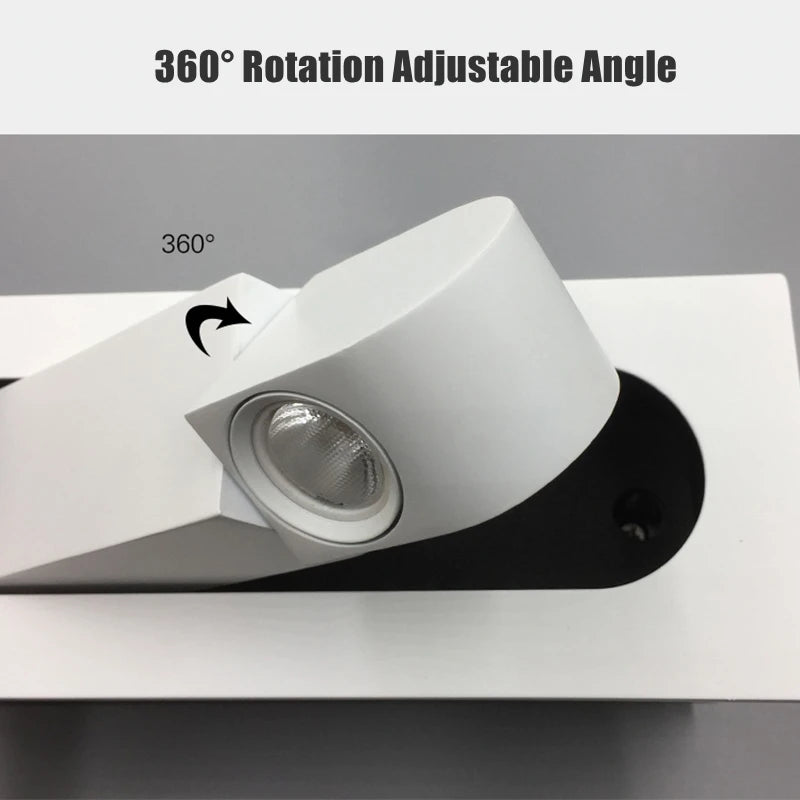 3W Embedded LED Wall Lamp 350 Rotation Adjustable Bedside Hotel Headboard Reading Light Bedroom Foldable Decor Sconce AC85-265V - vue 6 sur 13