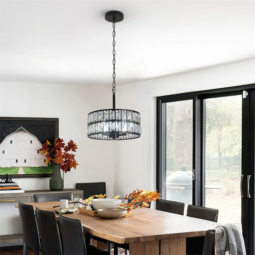 lustre de luxe en cristal suspendu pour décoration maison - vue 3 sur 12