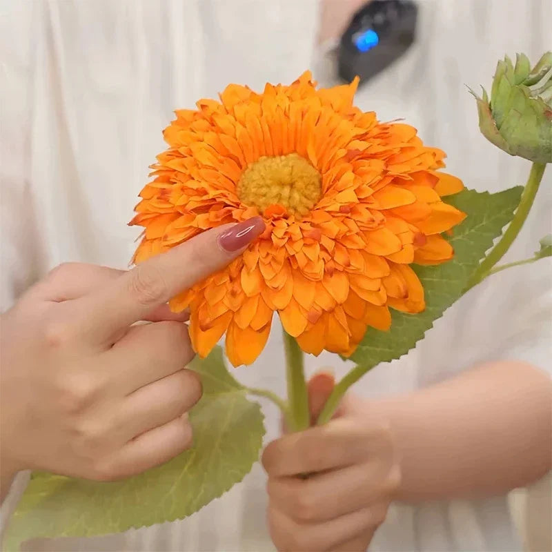 fleurs artificielles tournesols rétro double pétale décoration intérieure - vue 4 sur 10