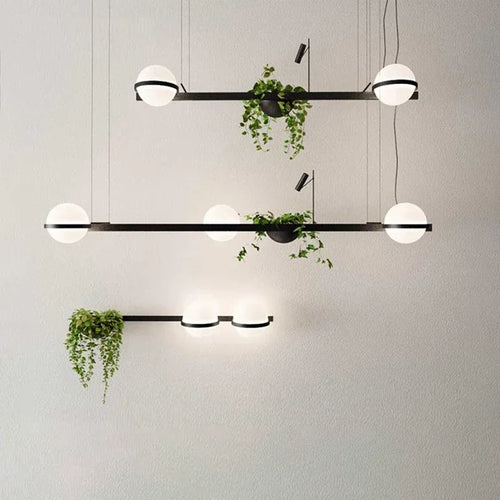 lustre moderne diy led avec pot de fleurs pour jardin céleste - vue 2 sur 18