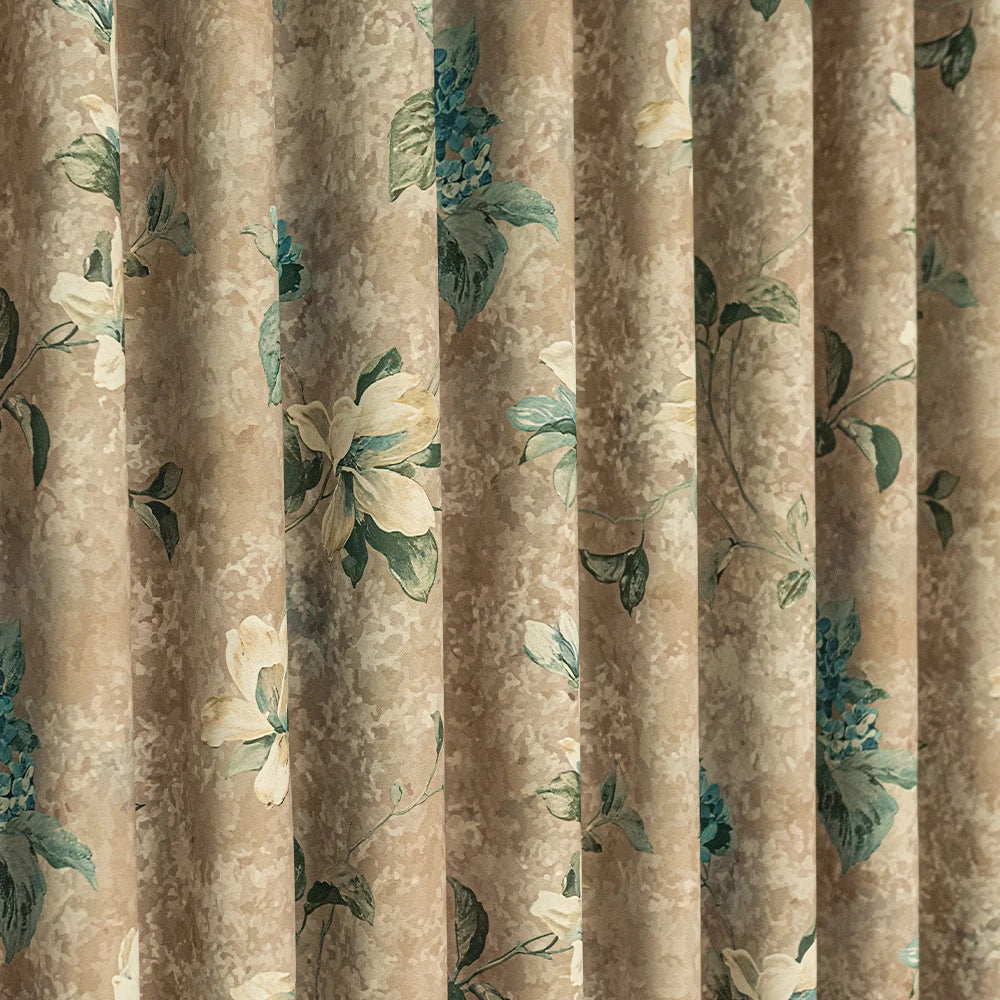 Rideau occultant floral style chinois traditionnel salon chambre - vue 8 sur 8