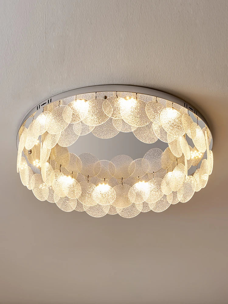 plafonnier led en verre rond de luxe 	 moderne - vue 5 sur 10