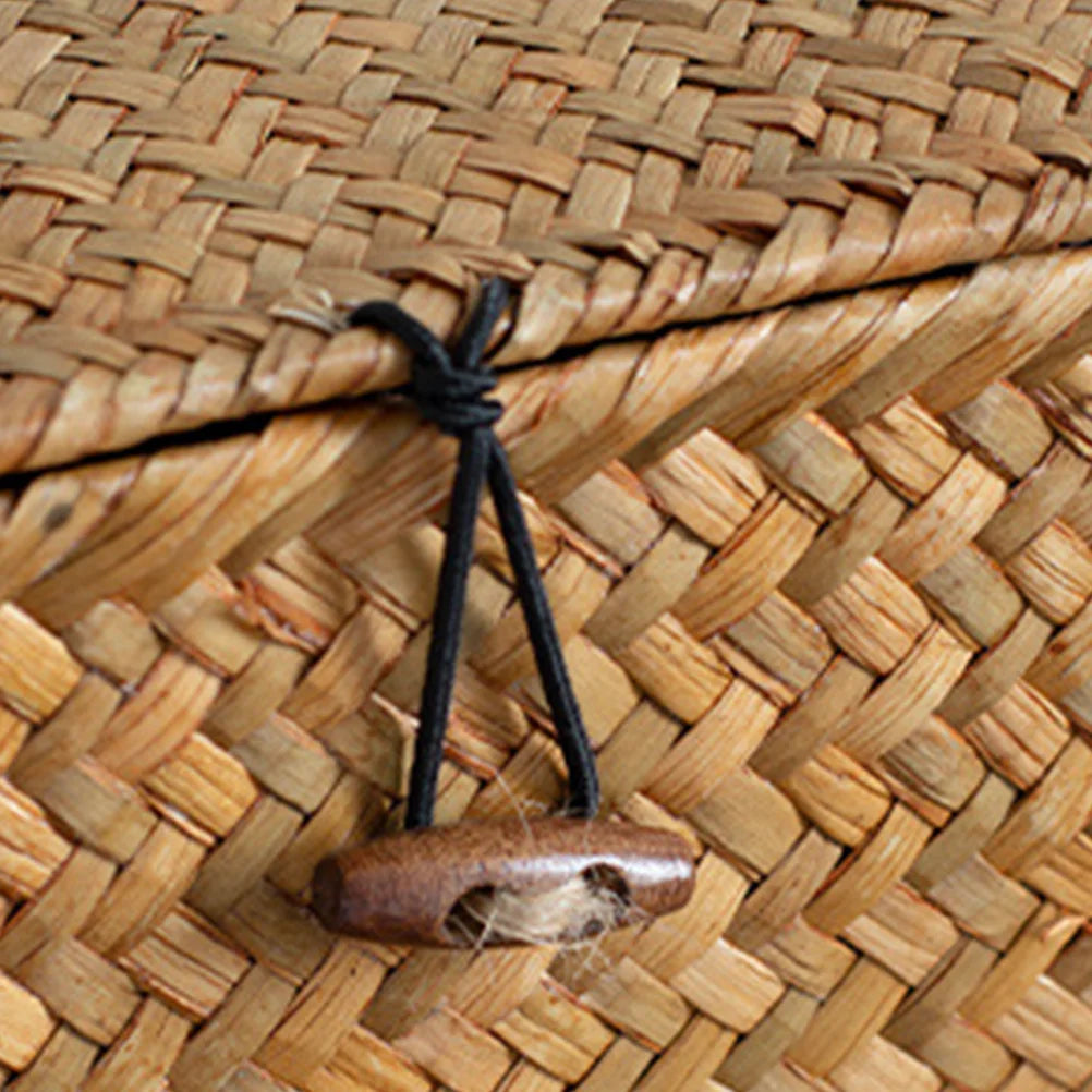 panier de pique-nique vintage en osier tissé à la main avec couvercle - vue 7 sur 7