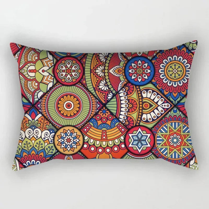 housse de coussin ethnique vintage motif mandala décoratif