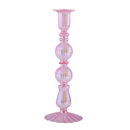 bougeoirs rétro coniques haut en verre pour décoration - vue 21 sur 32