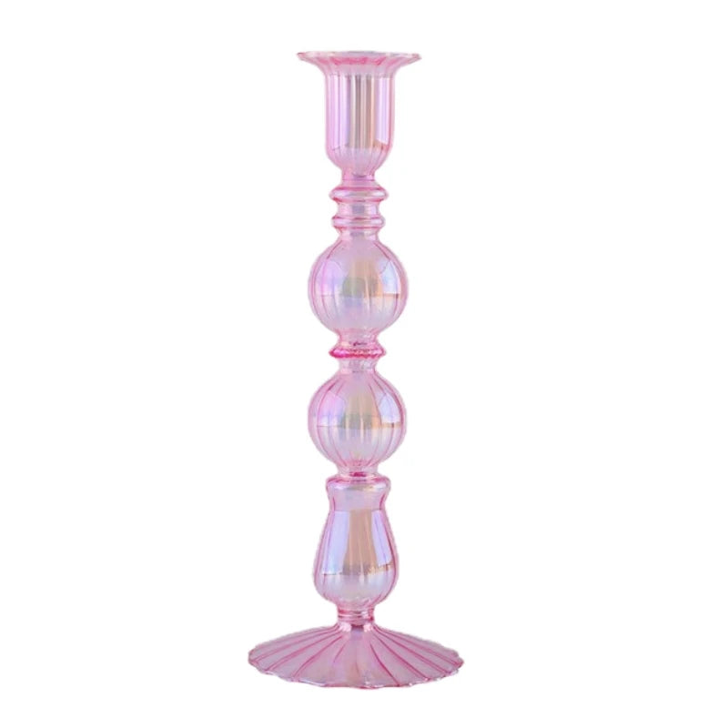 bougeoirs rétro coniques haut en verre pour décoration - vue 20 sur 32