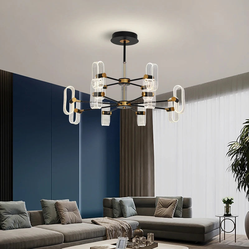 lustre moderne créatif luxe pour éclairage d'ambiance - vue 4 sur 10