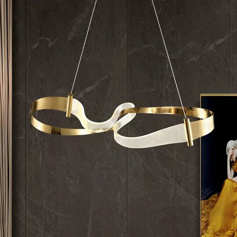 2024 Modern Design Ribbon LED Chandeliers Lighting For Living Room Study Bedroom Restaurant - vue 1 sur 8