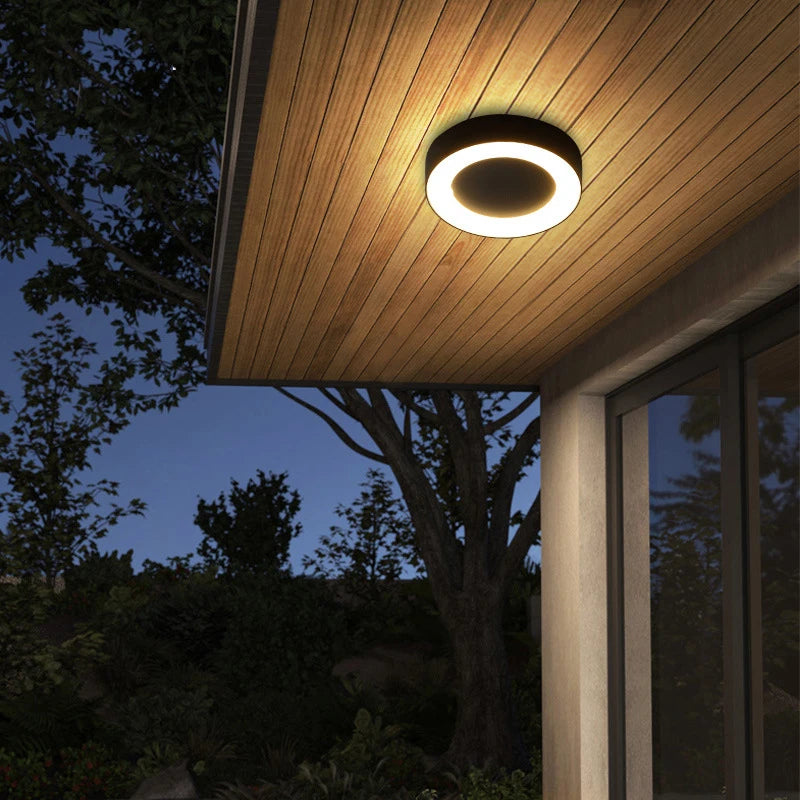 Round / Oval LED Moisture Proof Ceiling Lamp IP65 Waterproof Bathroom Outdoor Garden Yard Lamp, 12W/18W Modern Wall Lamp Light - vue 6 sur 9